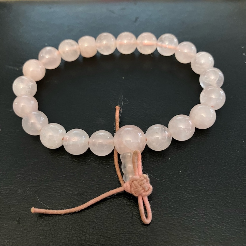 💗 ROSE QUARTZ BRACELET – 7” EXPANDABLE